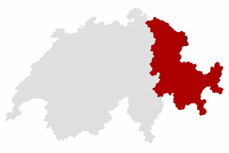 Mappa della Svizzera orientale e del Liechtenstein con le priorità di sviluppo evidenziate