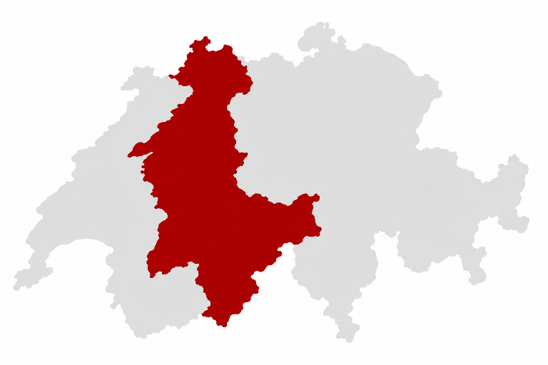 Mappa della Svizzera nord-occidentale con la priorità di sviluppo evidenziata
